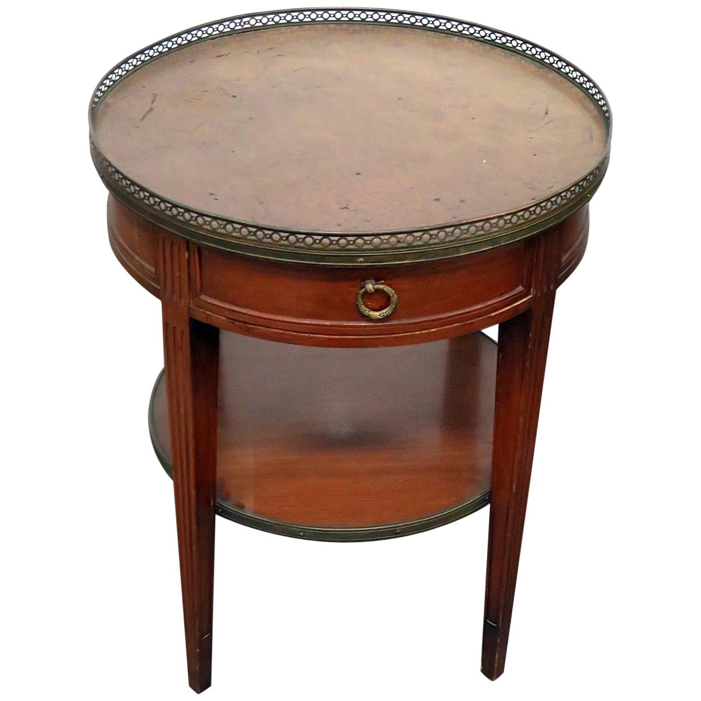 Regency Style Leather Top Bouillotte Table