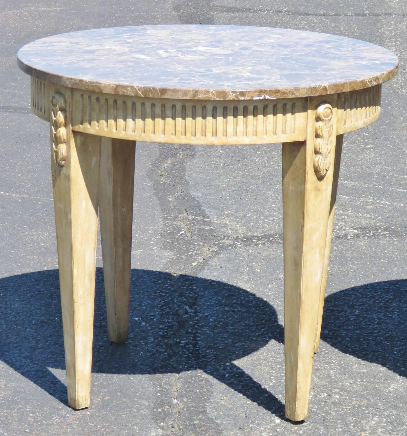 Pair of Directoire Style Marbletop Side Tables