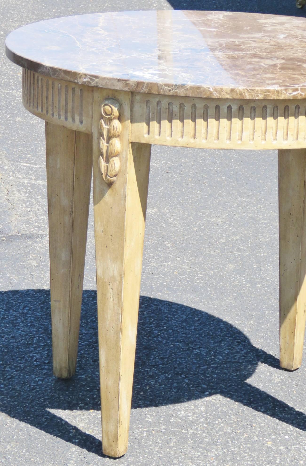 Pair of Directoire Style Marbletop Side Tables