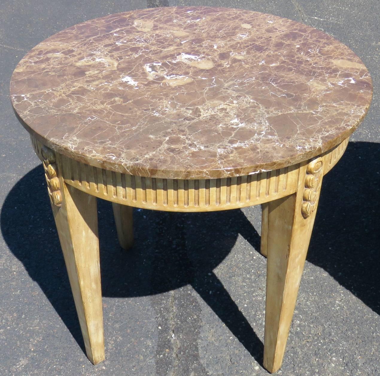 Pair of Directoire Style Marbletop Side Tables