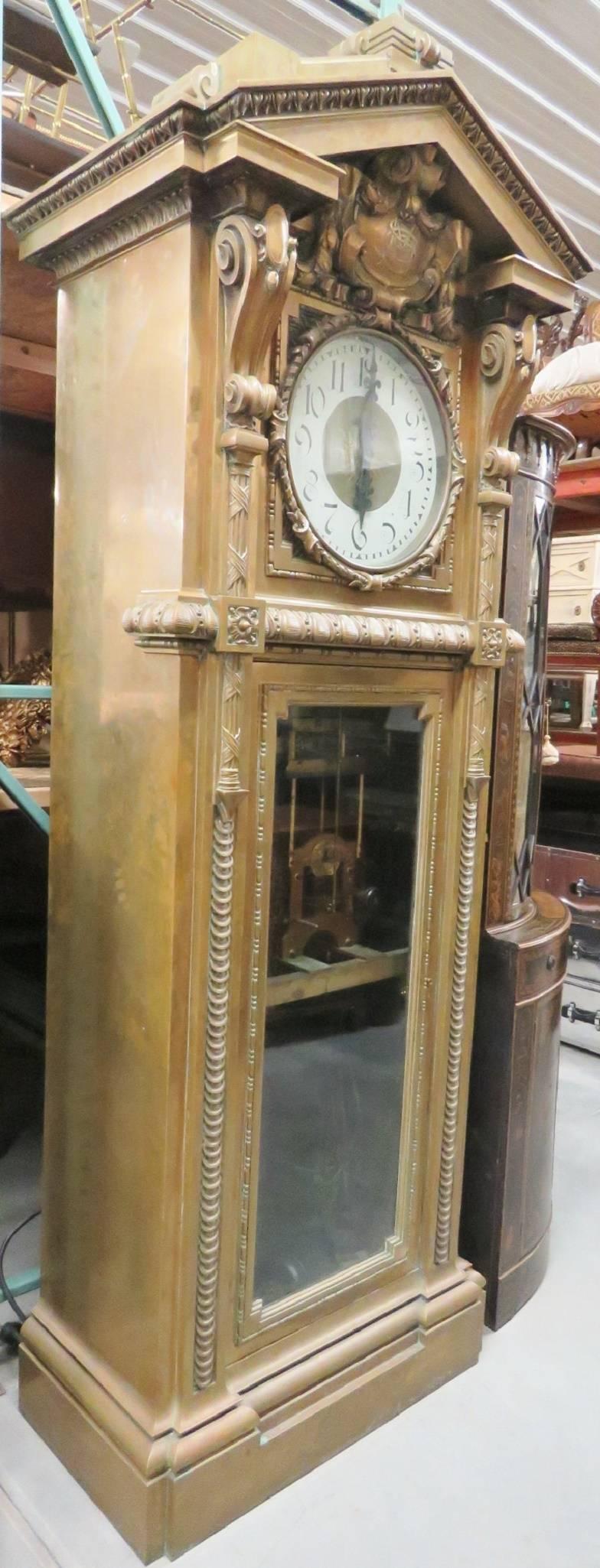 Monumental Unique Singer Sewing Co. Bronze Master Clock