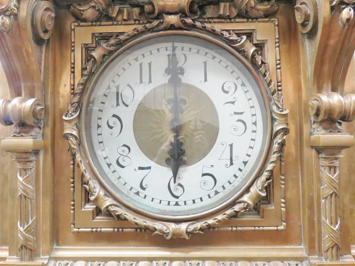 Monumental Unique Singer Sewing Co. Bronze Master Clock