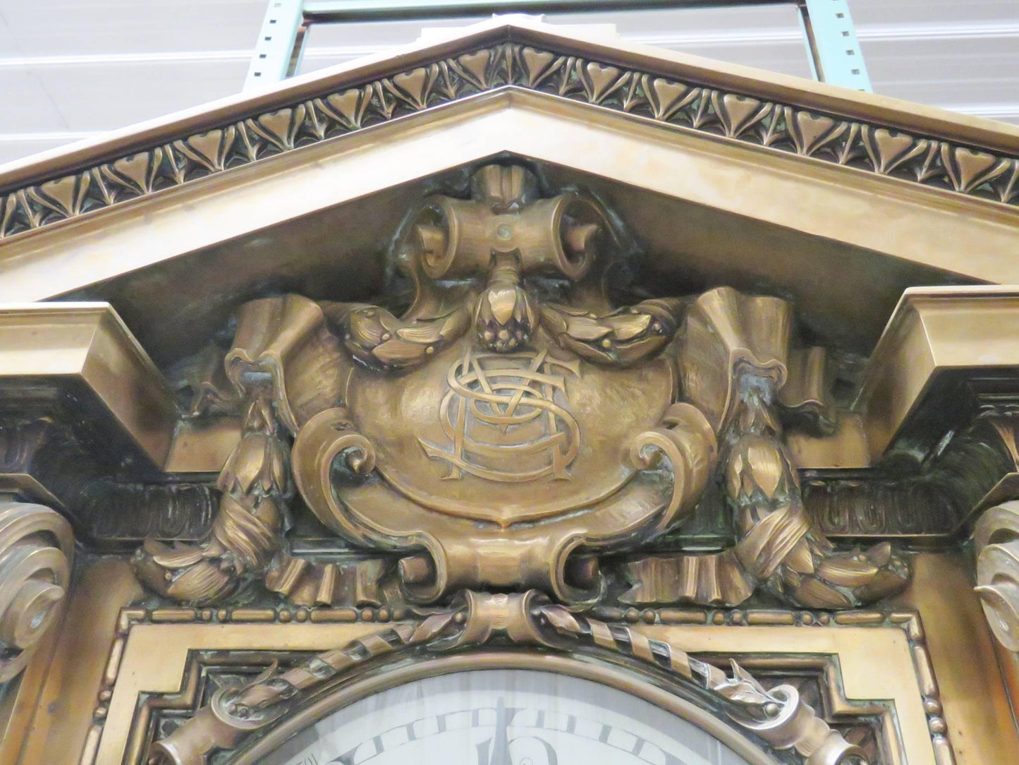 Monumental Unique Singer Sewing Co. Bronze Master Clock