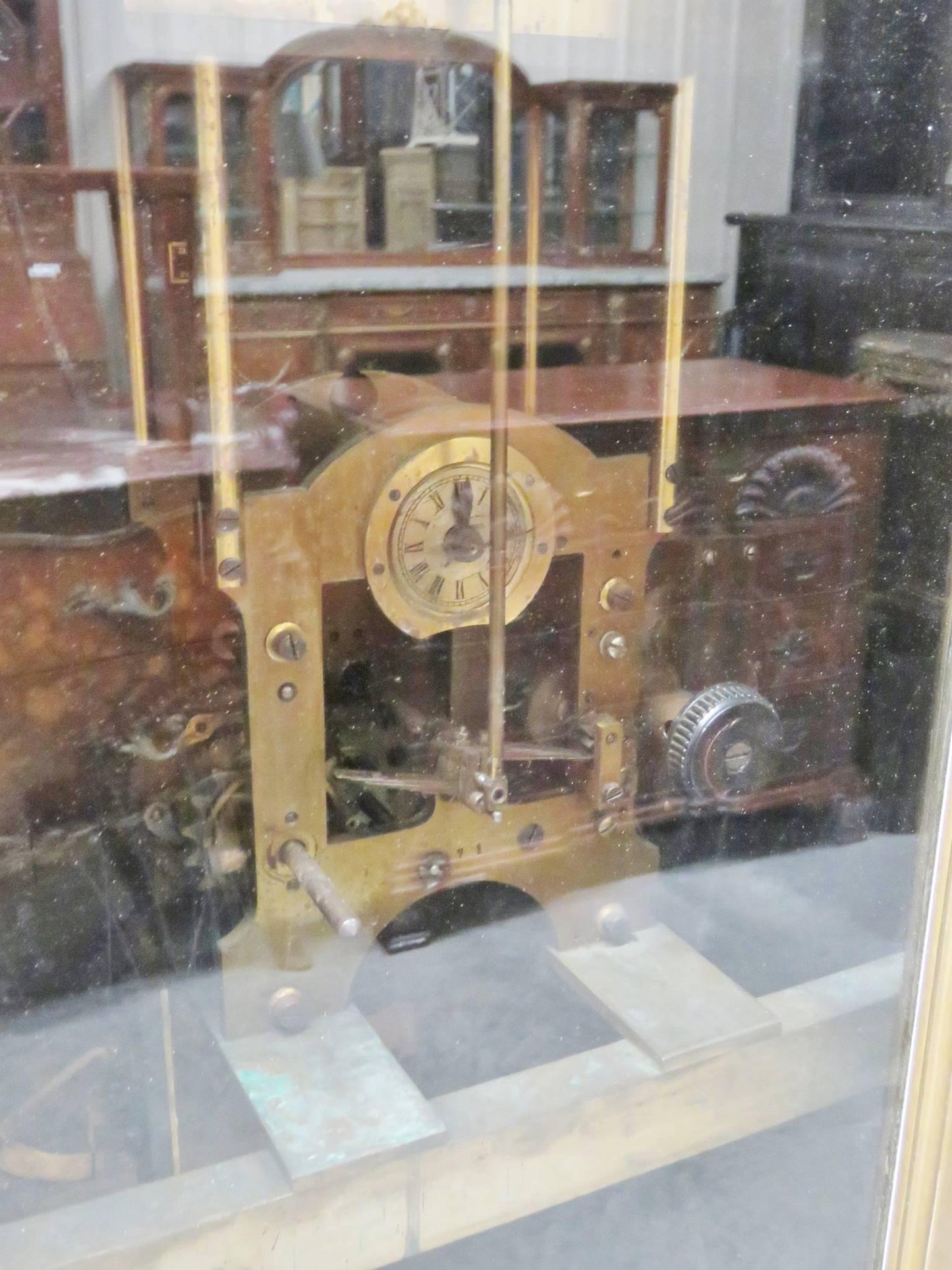 Monumental Unique Singer Sewing Co. Bronze Master Clock