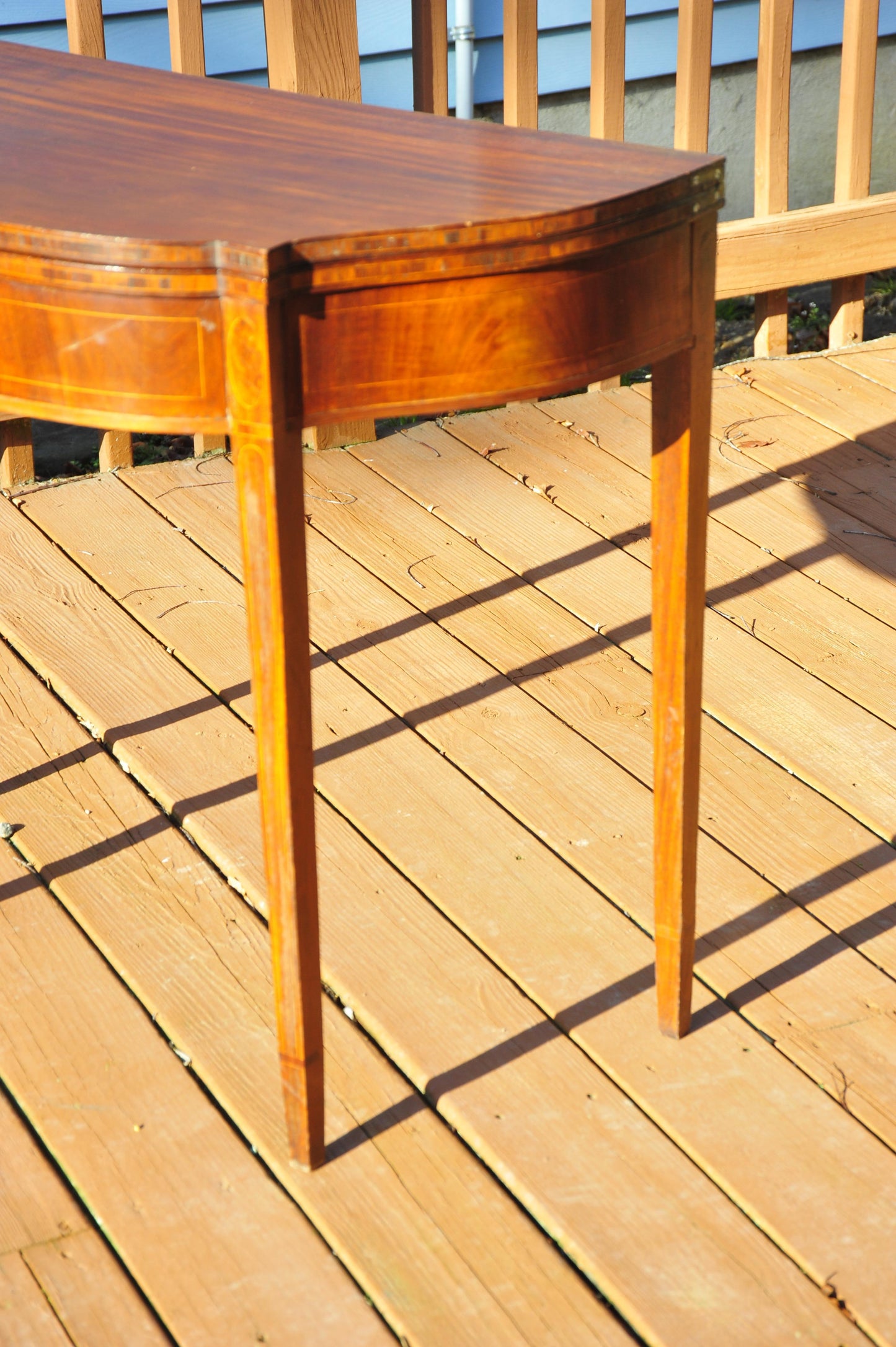 Period American New England Mahogany Sheraton Inlaid Card Games Table