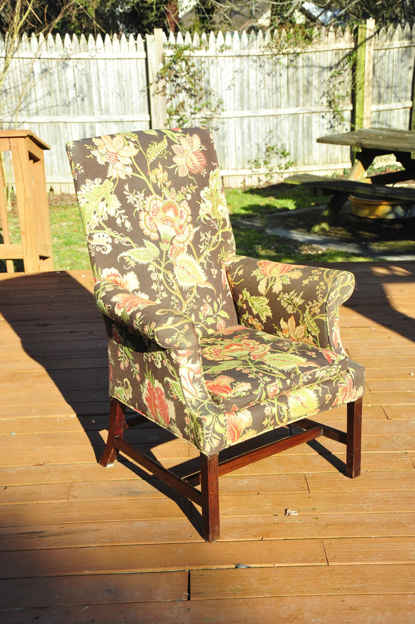 Rare Period English George III Chippendale Library Armchair Chair Circa 1790