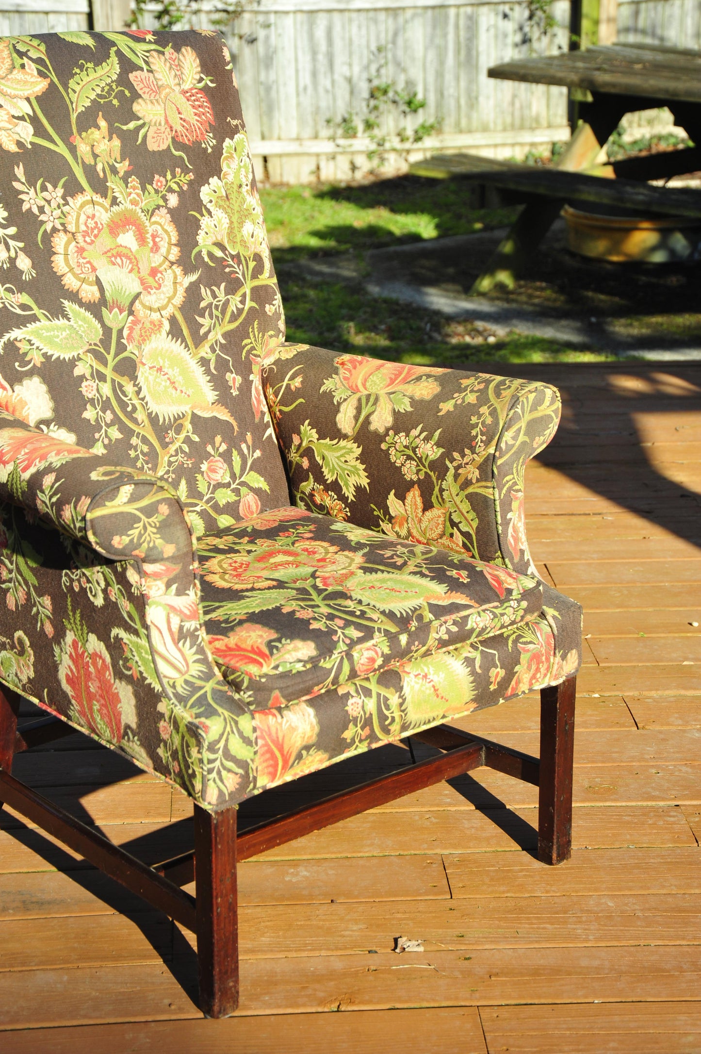 Rare Period English George III Chippendale Library Armchair Chair Circa 1790