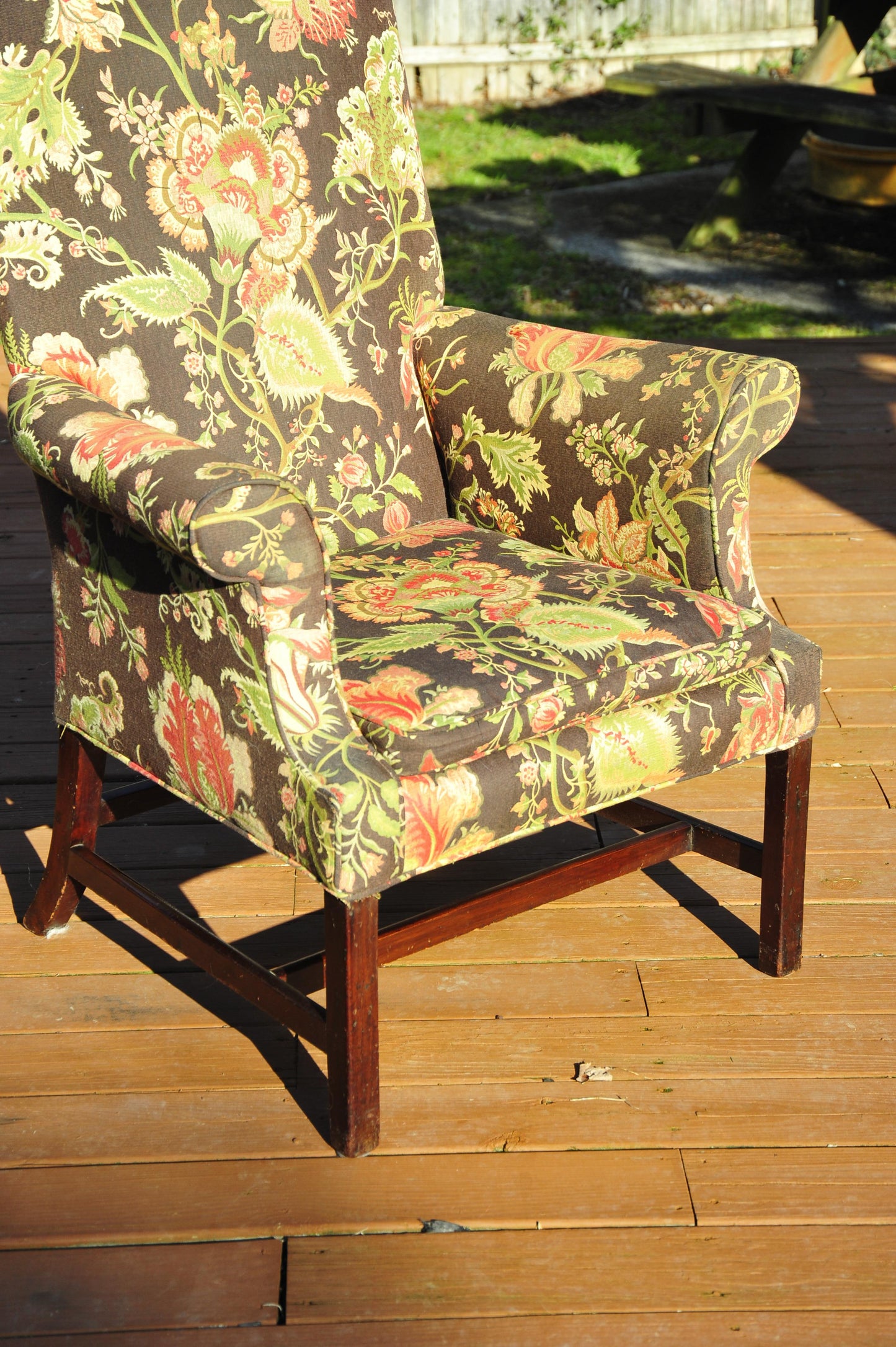 Rare Period English George III Chippendale Library Armchair Chair Circa 1790