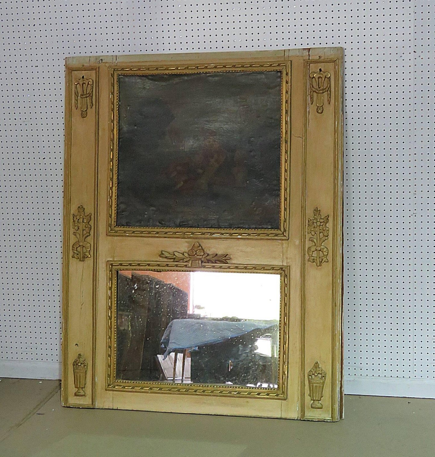 Antique 18th Century French Louis XVI Style Trumeau Mirror