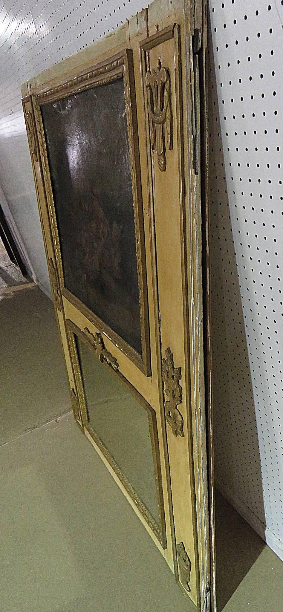 Antique 18th Century French Louis XVI Style Trumeau Mirror