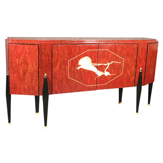 Italian-Made Ruhlmann Art Deco Replica Mahogany Sideboard Buffet