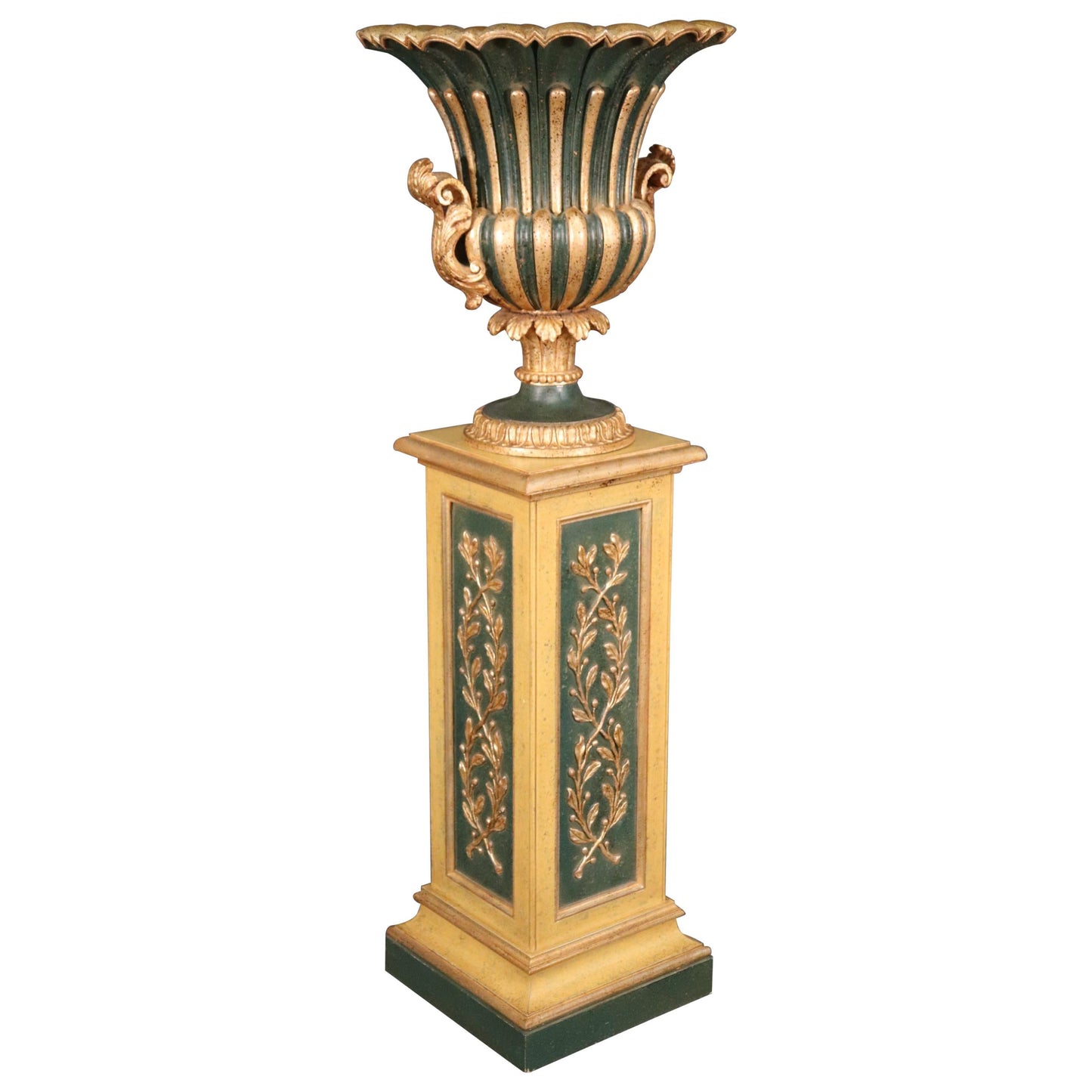 Gilded and Paint Decorated Venetian Style Floor Standing Plantstand Planter