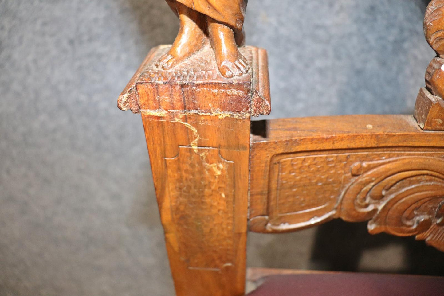 Pair of Figural Carved Walnut R.J. Horner Style Renaissance Chairs, circa 1880