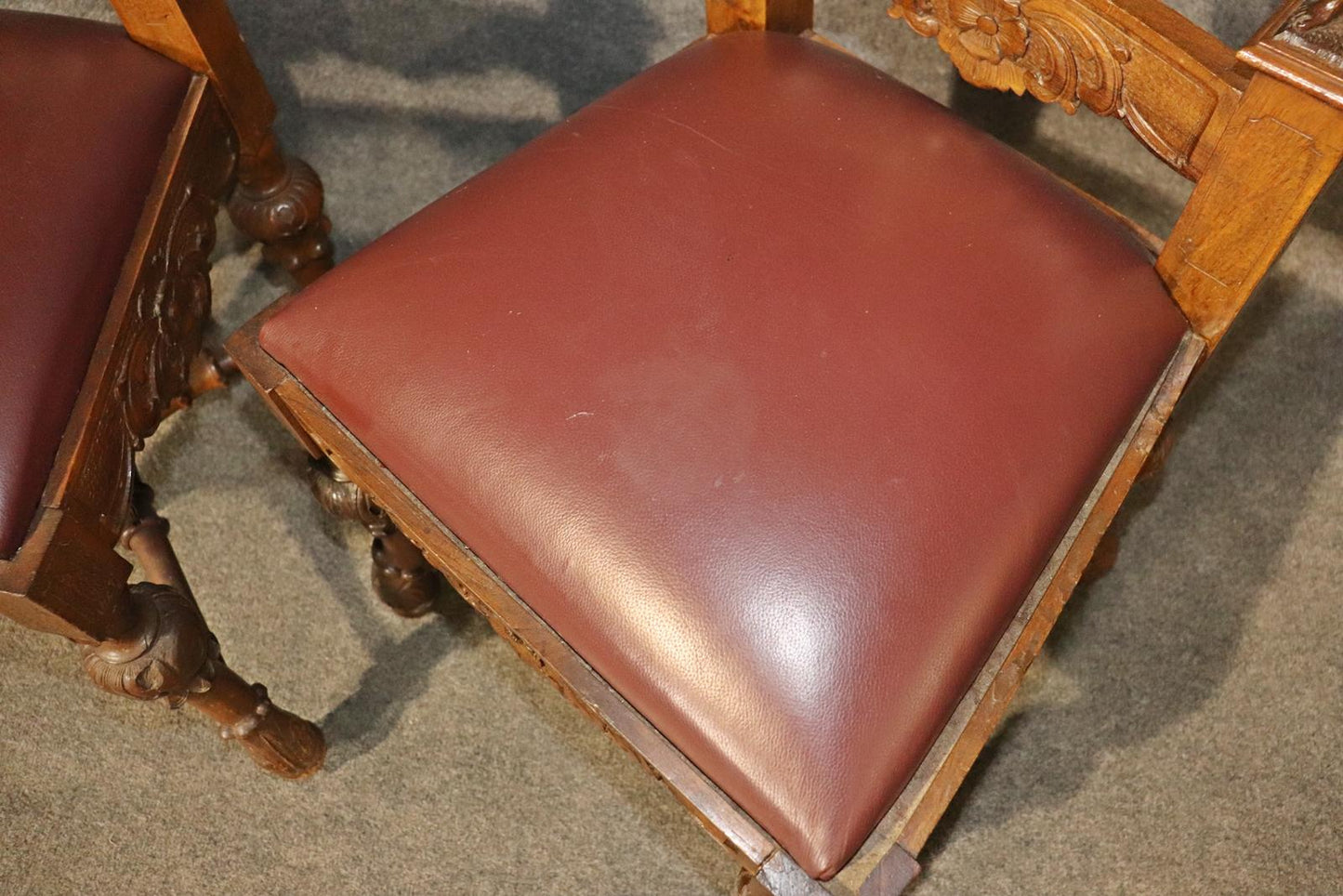 Pair of Figural Carved Walnut R.J. Horner Style Renaissance Chairs, circa 1880