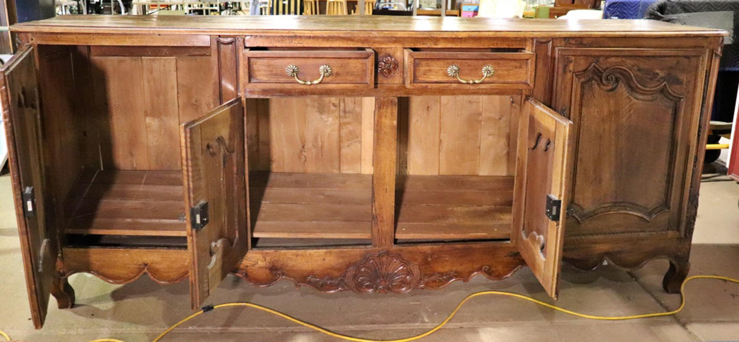 Fine Quality Figured Walnut French Provincial Sideboard Buffet Circa 1920