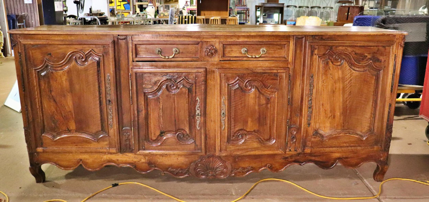 Fine Quality Figured Walnut French Provincial Sideboard Buffet Circa 1920