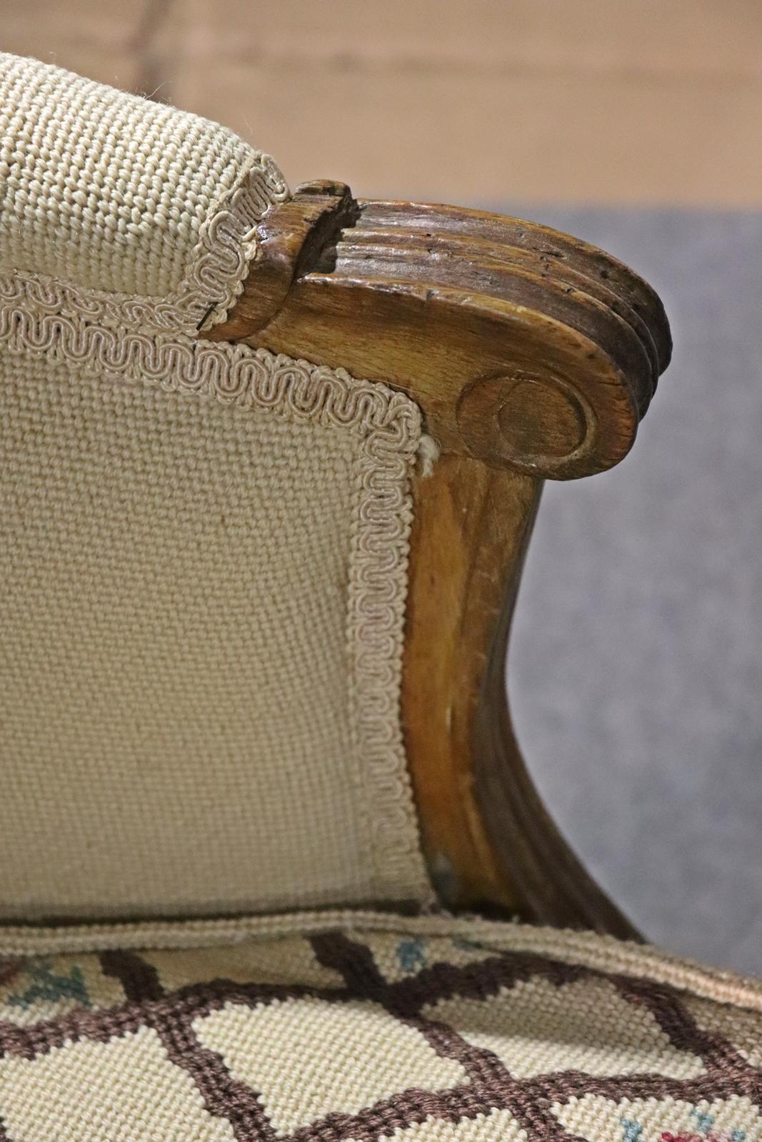 Companion Pair of Nearly Identical French Louis XVI Armchairs, Circa 1900