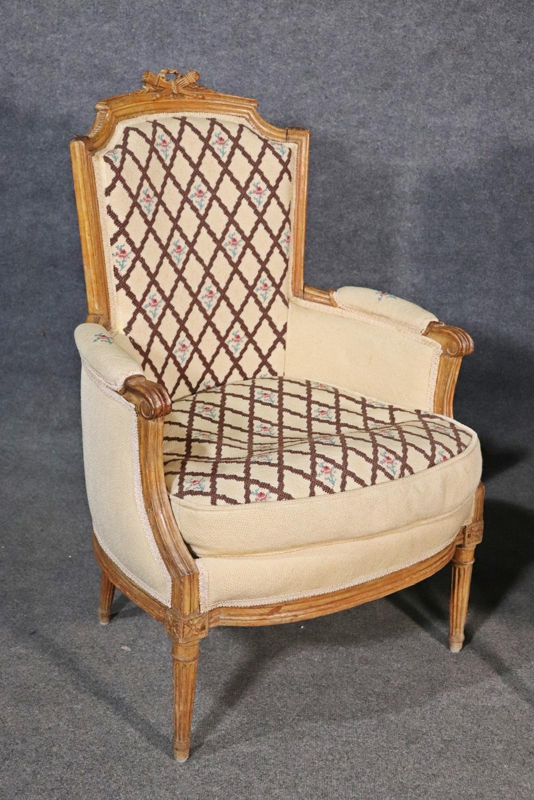 Companion Pair of Nearly Identical French Louis XVI Armchairs, Circa 1900