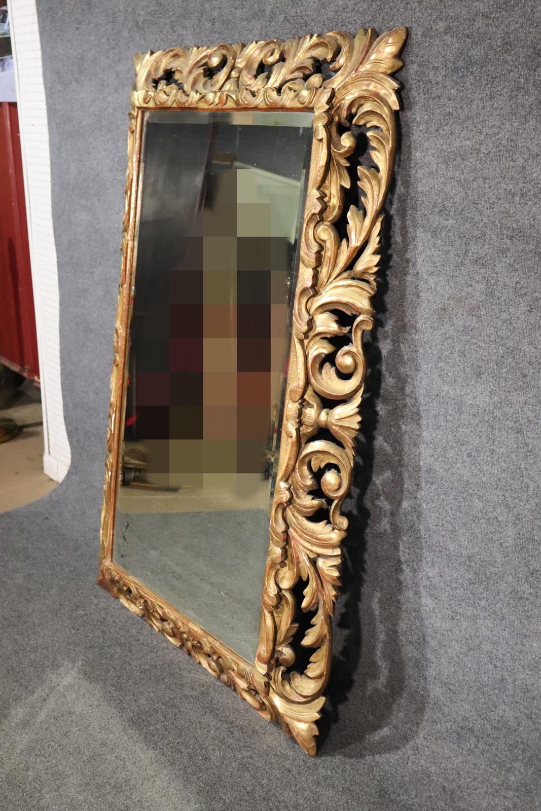 Antique Giltwood Florentine Italian Mirror, Circa 1890