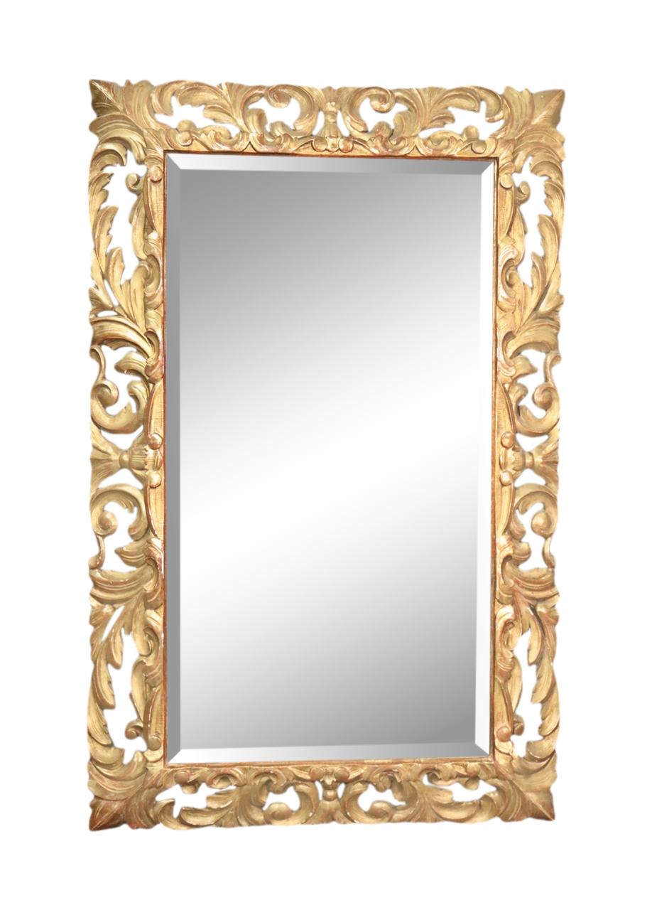 Antique Giltwood Florentine Italian Mirror, Circa 1890