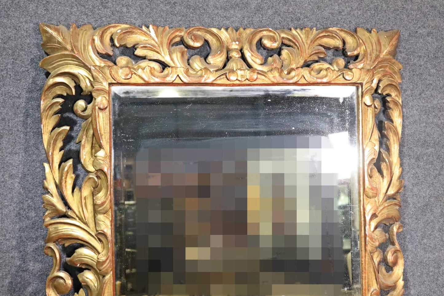 Antique Giltwood Florentine Italian Mirror, Circa 1890