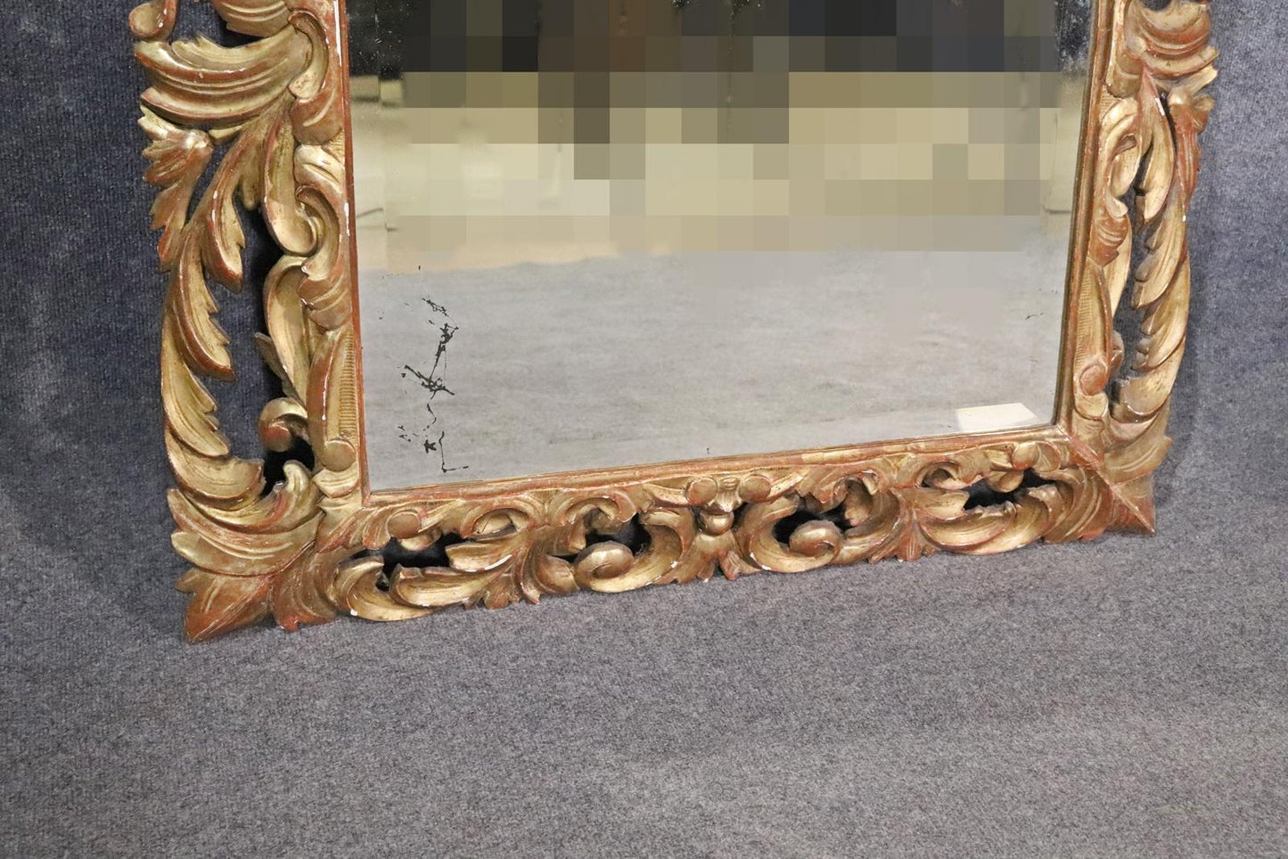 Antique Giltwood Florentine Italian Mirror, Circa 1890