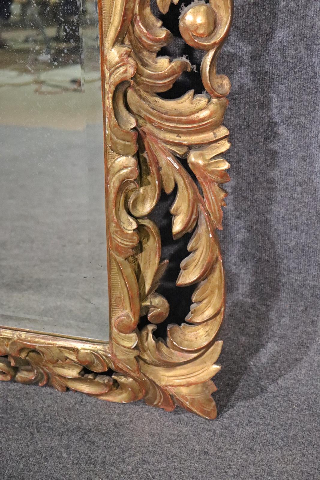 Antique Giltwood Florentine Italian Mirror, Circa 1890