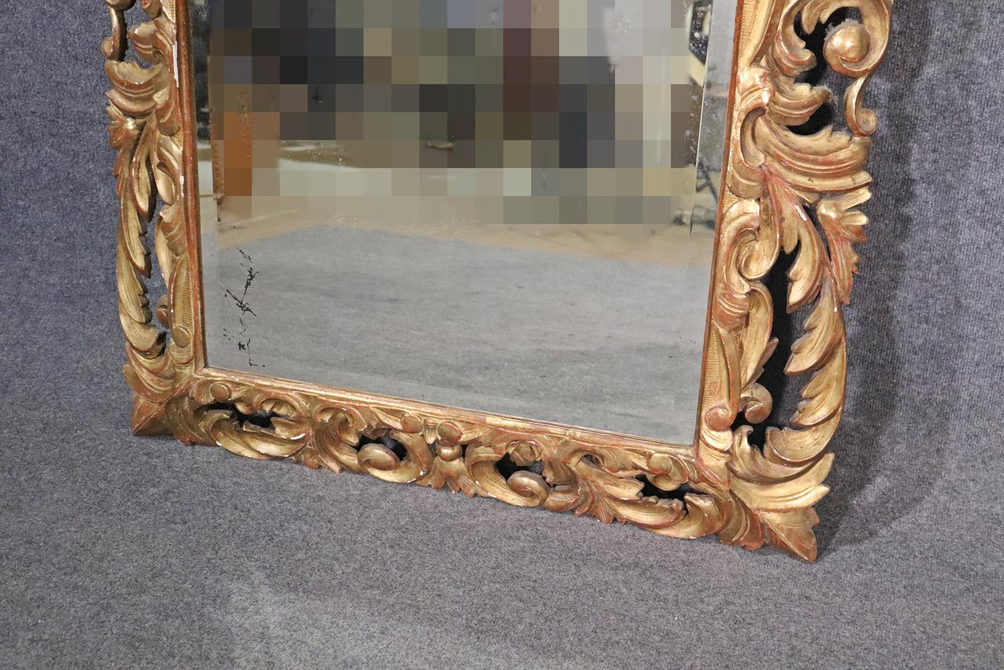 Antique Giltwood Florentine Italian Mirror, Circa 1890