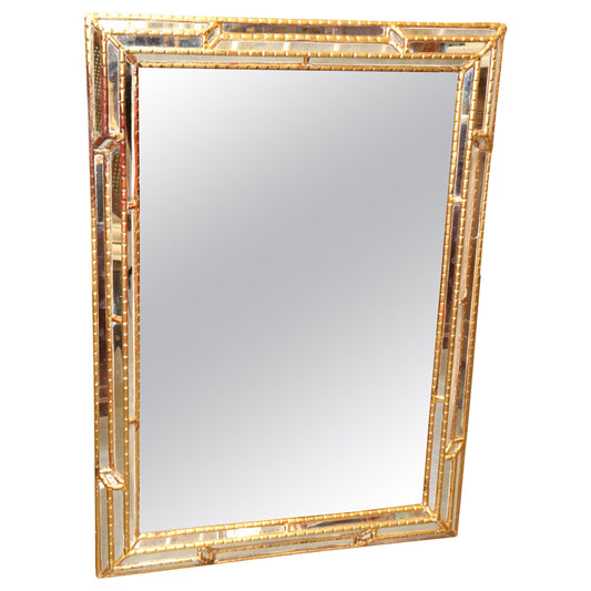 Fine Italian Made Multi-faceted Hollywood Regency Mirror Circa 1950