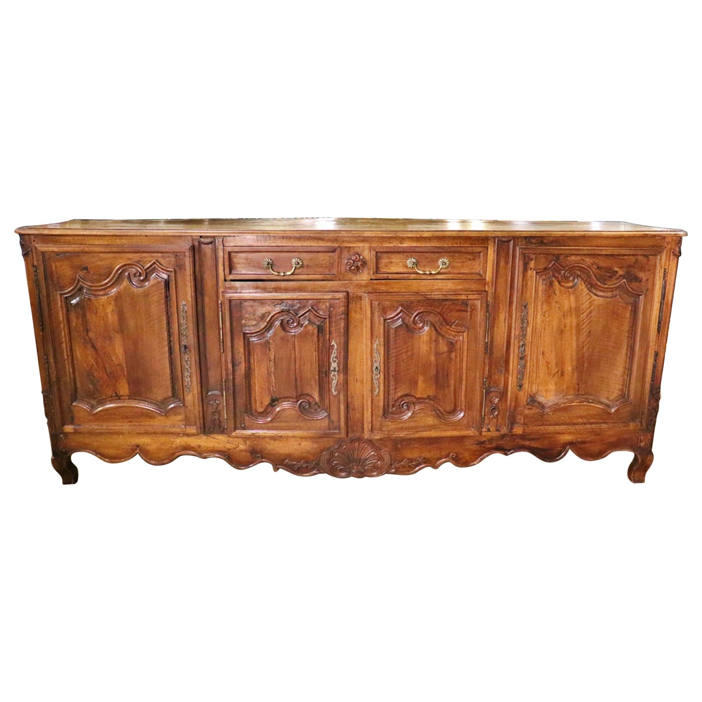 Fine Quality Figured Walnut French Provincial Sideboard Buffet Circa 1920