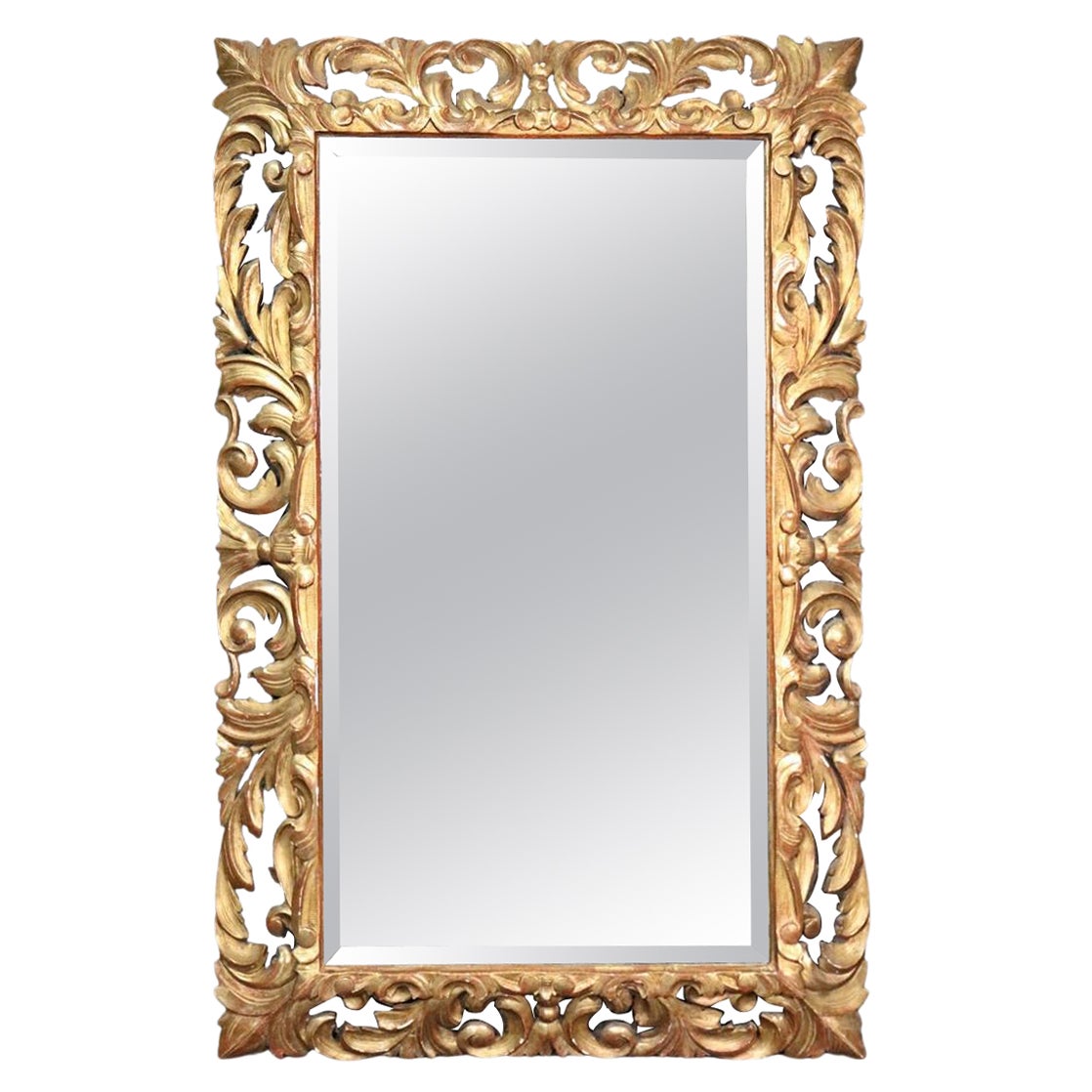 Antique Giltwood Florentine Italian Mirror, Circa 1890