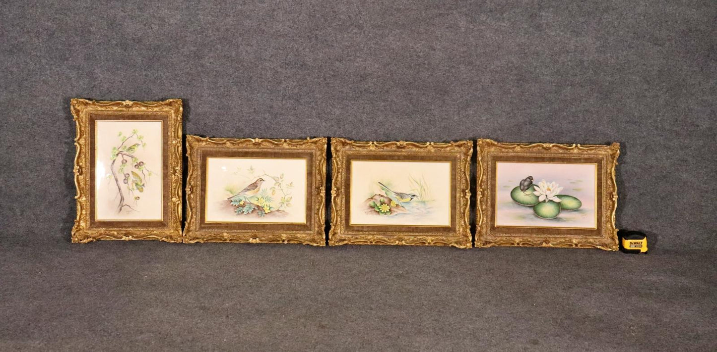 Set of 4 Porcelain Signed Royal Worcester Victorian Style Placques