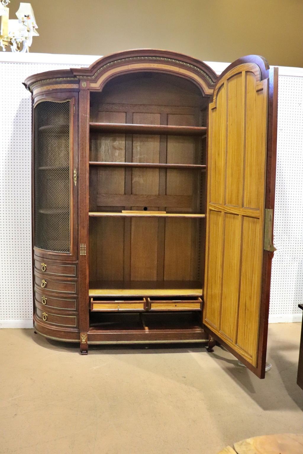 Monumental French Mirrored Louis XVI Directoire Armoire Curca 1890s