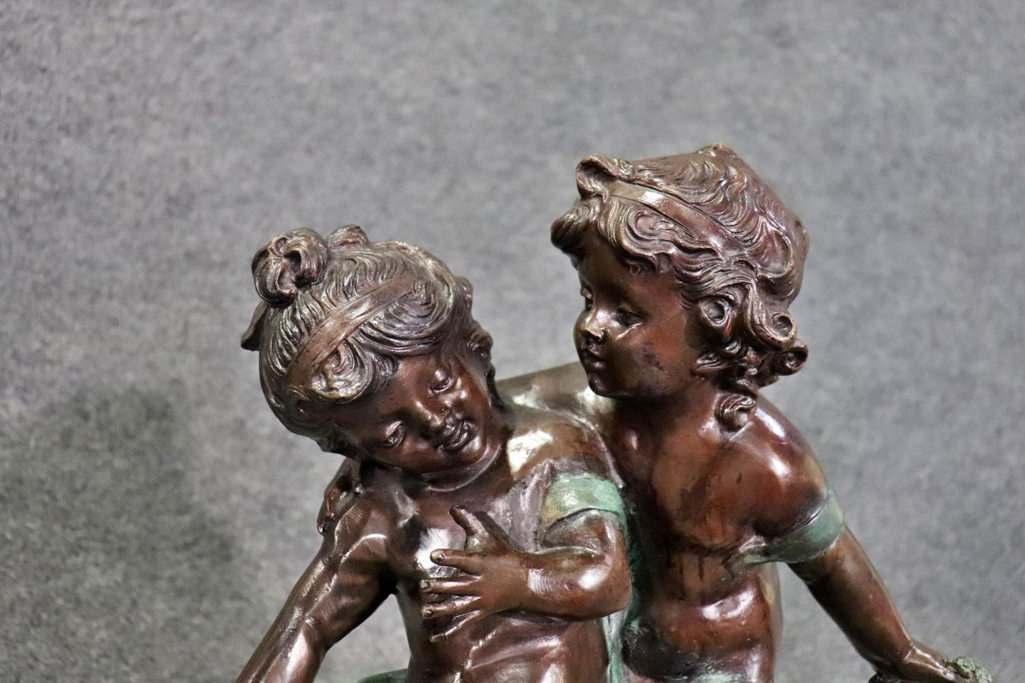 Beautiful Bronze Sculpture of a pair of Children Playing