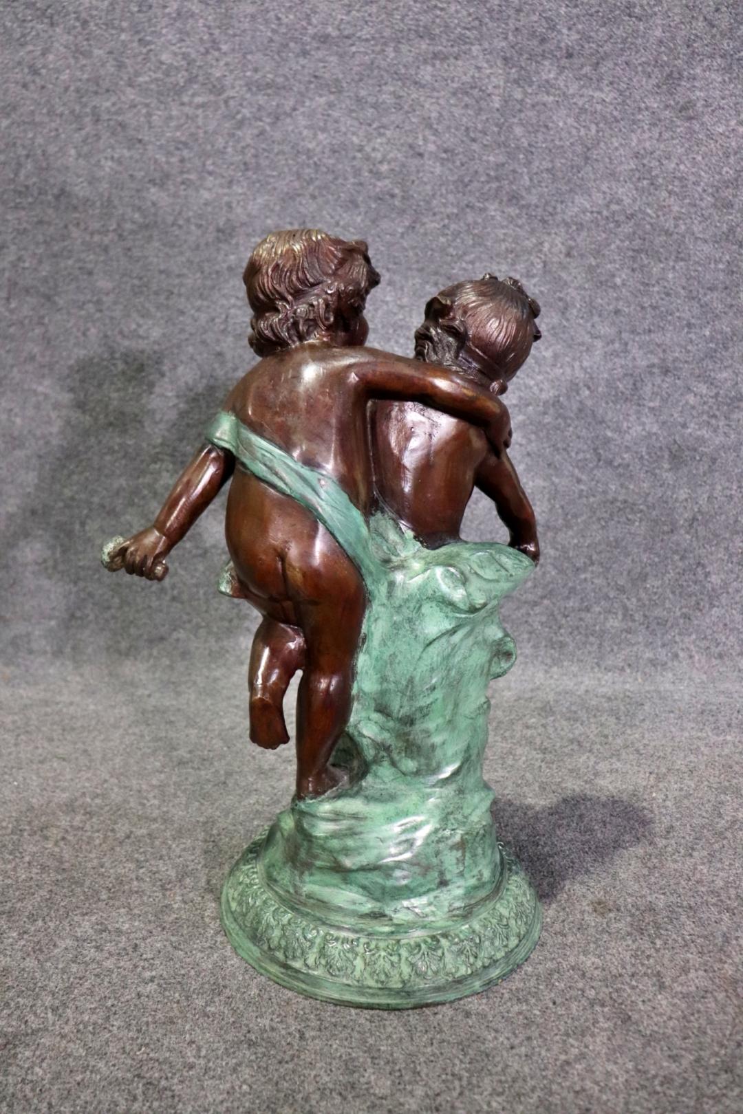 Beautiful Bronze Sculpture of a pair of Children Playing