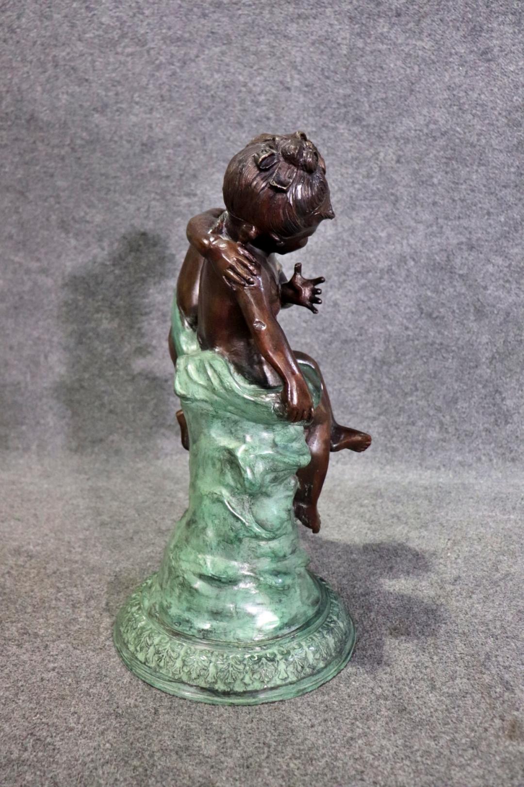 Beautiful Bronze Sculpture of a pair of Children Playing