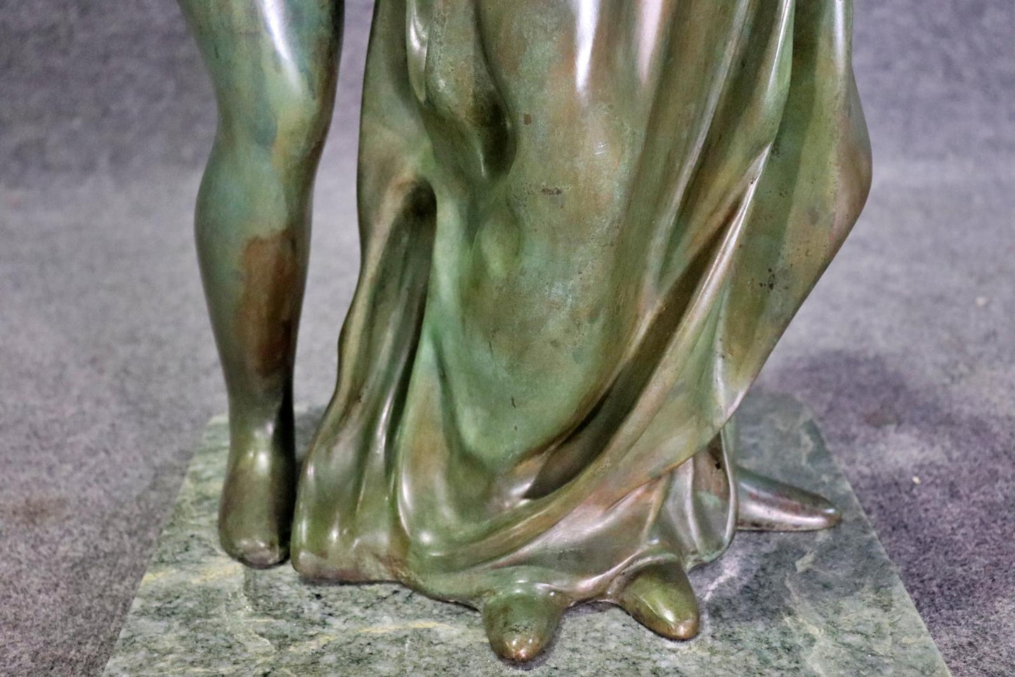 Stunning Signed "Nene" Verdigris Bronze Sculpture of a paair of Lovers