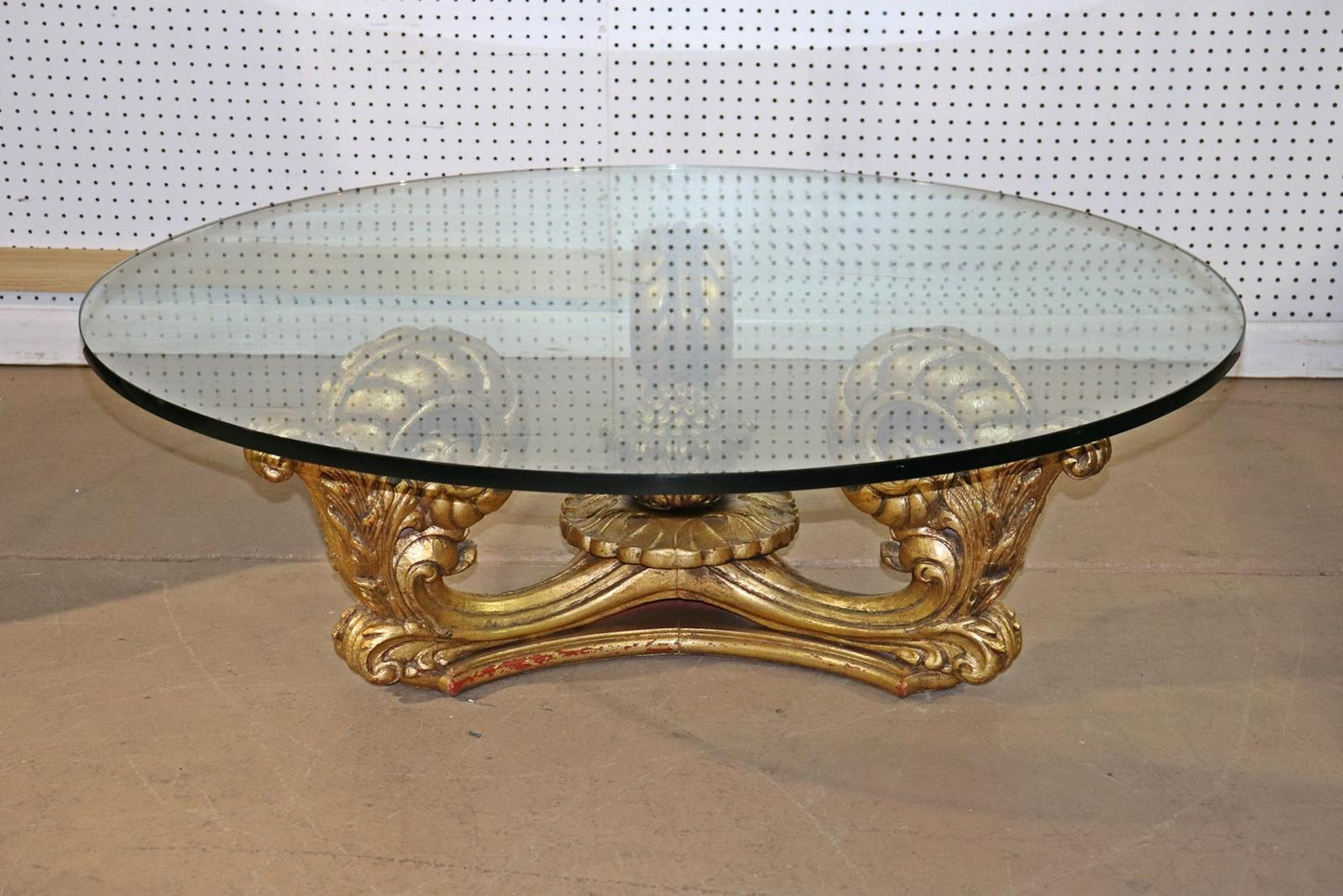 Gilded Fine Quality Carved Louis XV Style Round Coffee Table