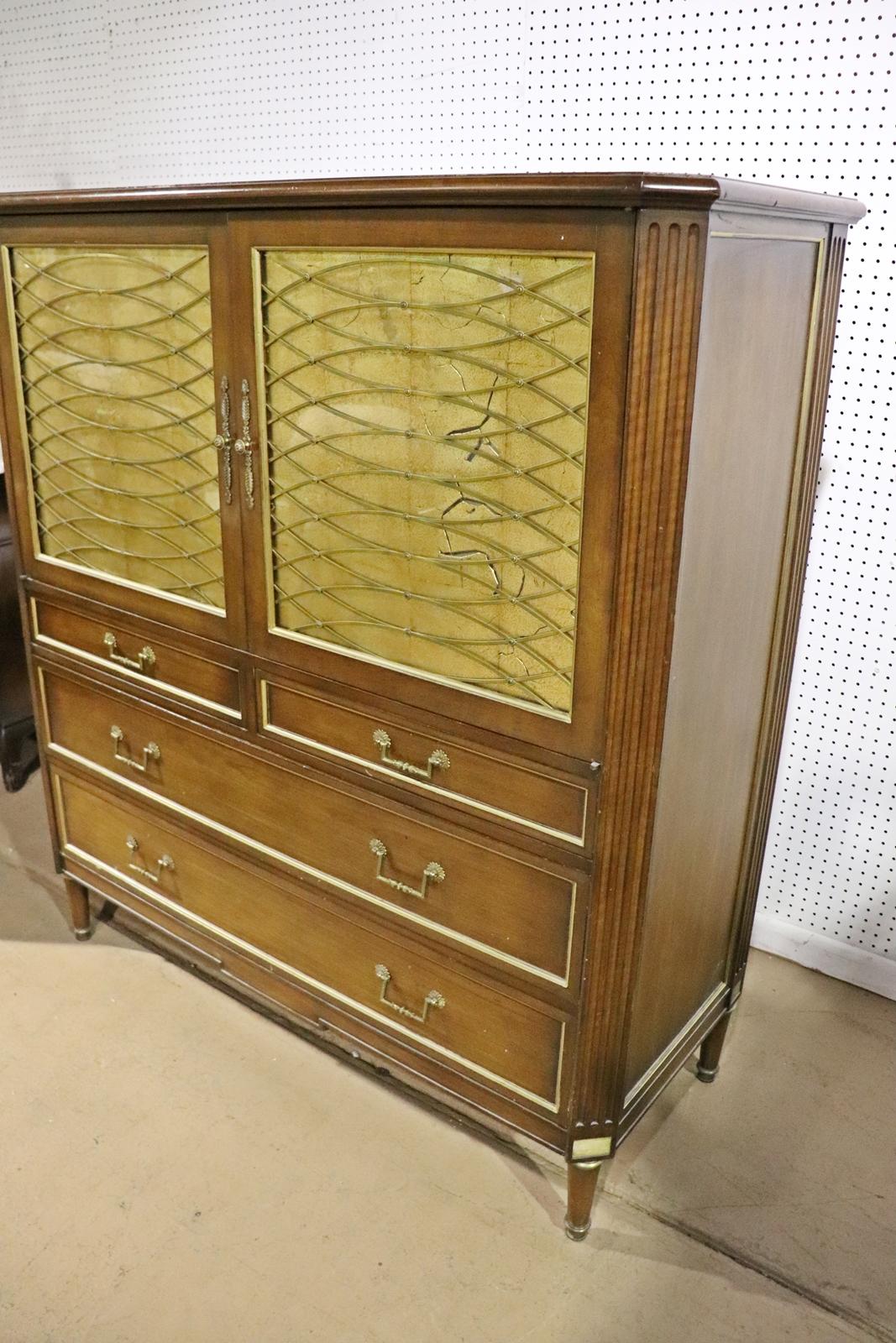 Fine Quality Maison Jansen Style Directoire Tall Dresser Wardrobe