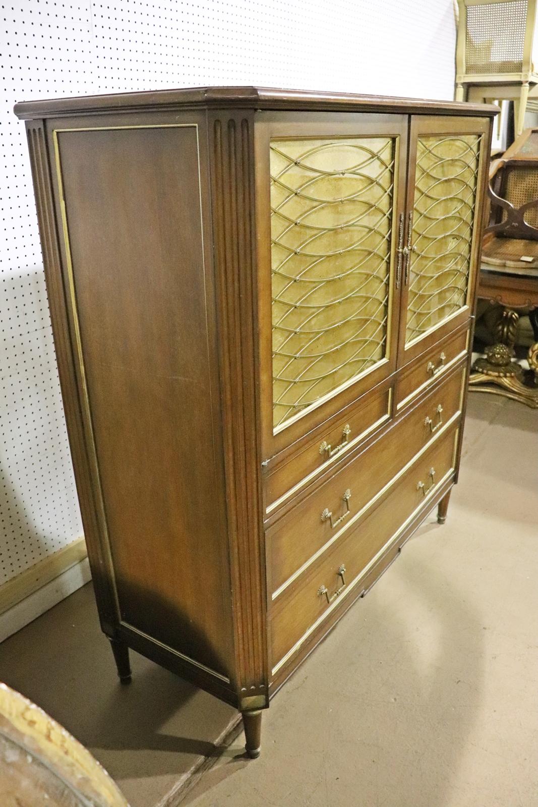 Fine Quality Maison Jansen Style Directoire Tall Dresser Wardrobe