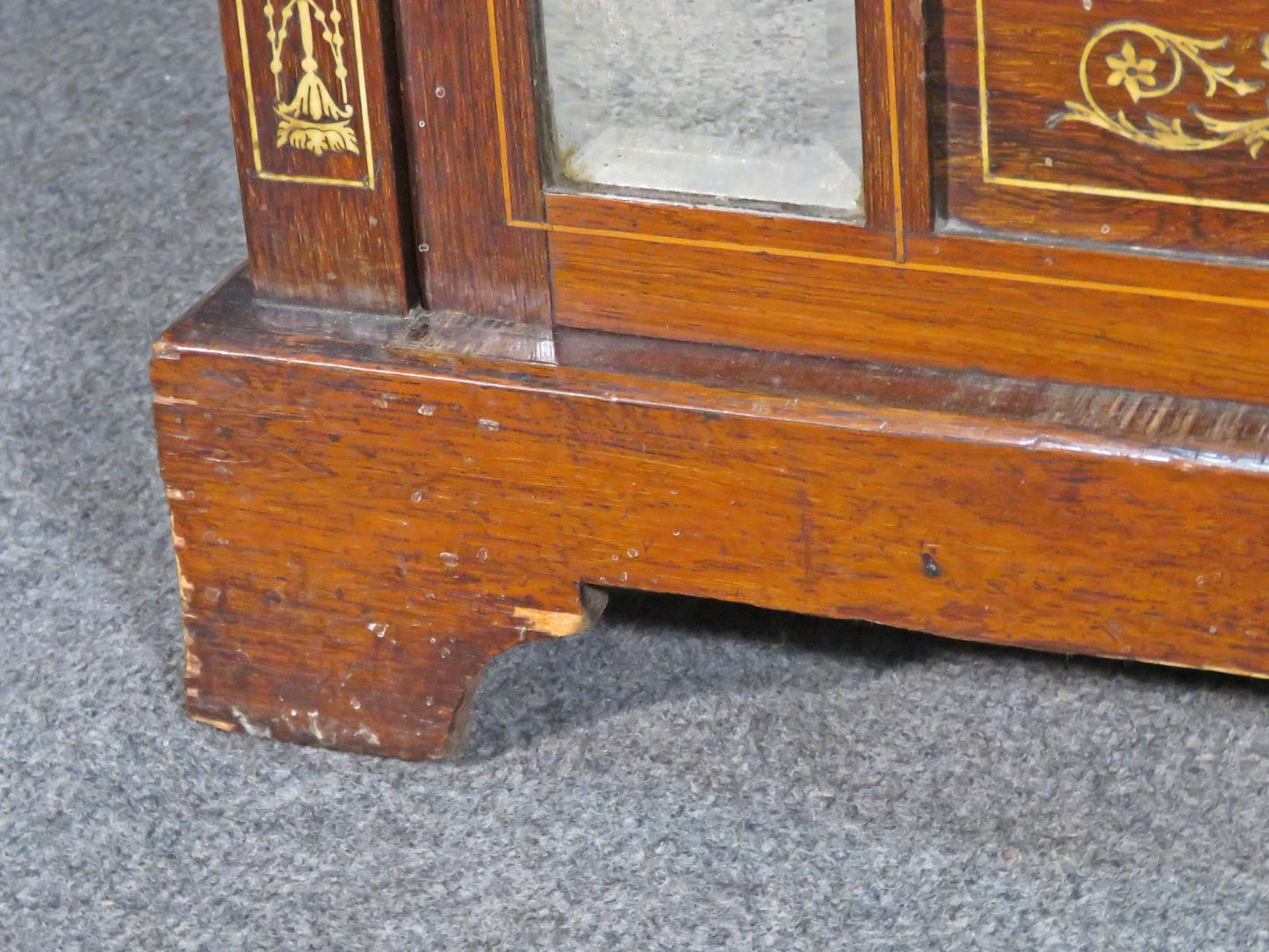 Bone Inlaid Edwardian Rosewood Mirrored Music Cabinet Circa 1910