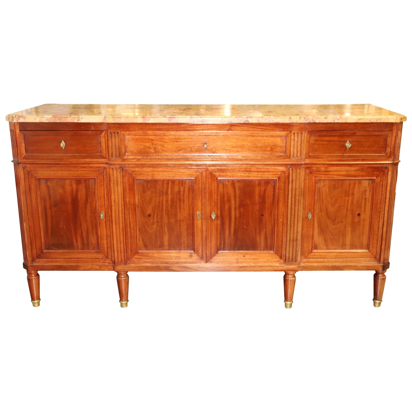 Fine Quality French Directoire Maison Jansen Breche D' Alep Marble Sideboard