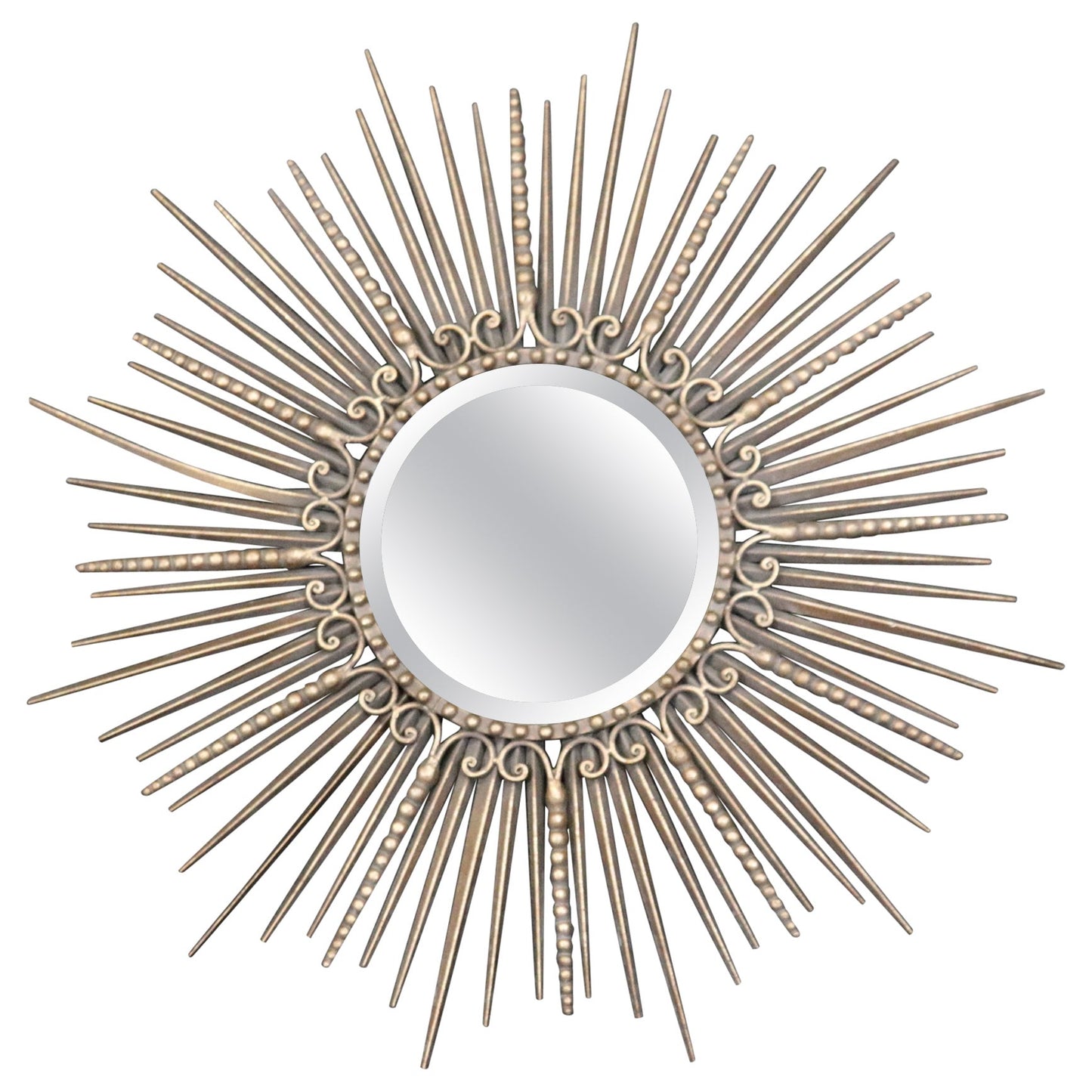 Sunburst Style Gold Decorative Accent Mirror