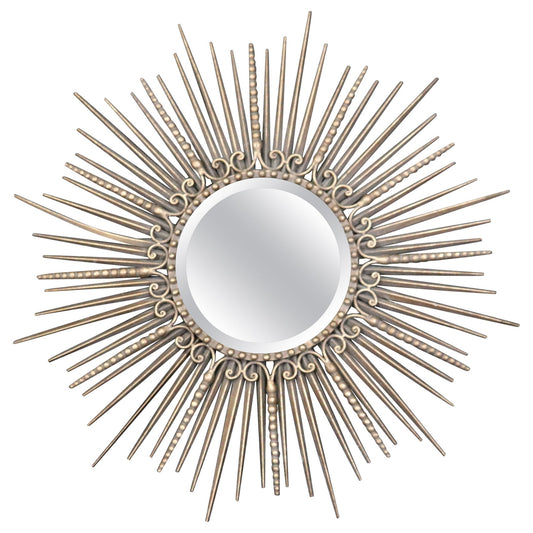 Sunburst Style Gold Decorative Accent Mirror