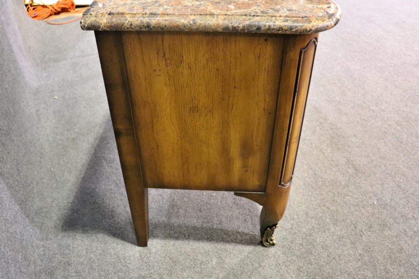 Fine Quality French Louis XV Marble Top Low Wide TV Stand Dresser Commode