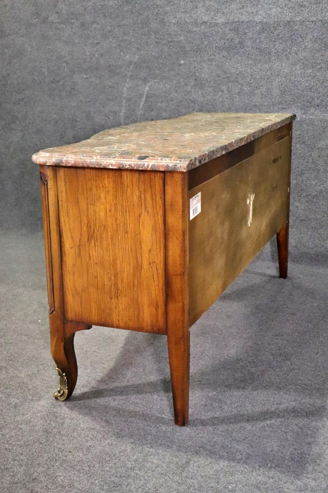 Fine Quality French Louis XV Marble Top Low Wide TV Stand Dresser Commode