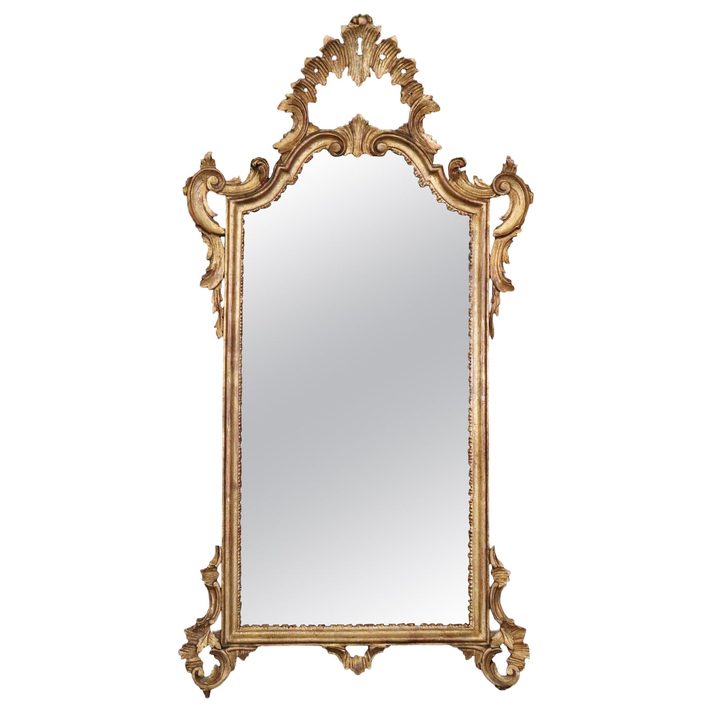 Fine Florentine Giltwood Carved Wall Mirror Circa 1940