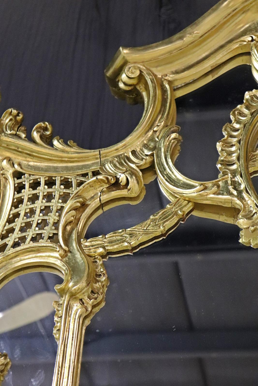 Palatial French Louis XV Gilded Tall Pier Mirror with Umbrella Holder circa 1890