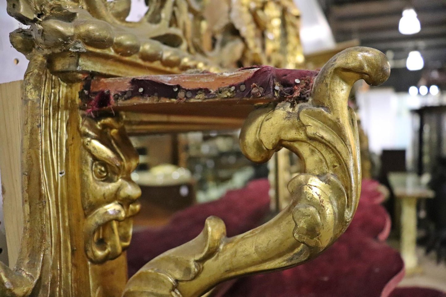 Gilded Palatial Mirrored Console Cabinet Vitrine with Putti