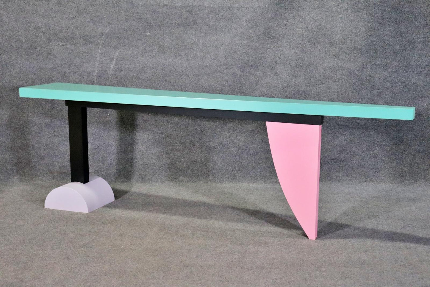 Memphis Style Polychromed painted Console Table Attributed to Peter Shire